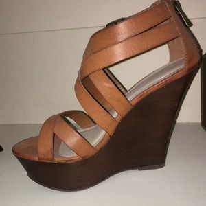 Size 7 Brown heel wedges
